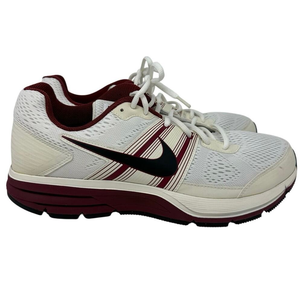 Nike Pegasus Men’s 12.5 White Red Running Shoes Fitsole Cushioned 525147-105